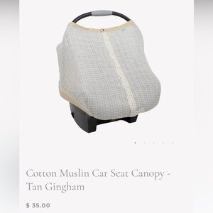Little Unicorn Tan Gingham Car Seat Canopy